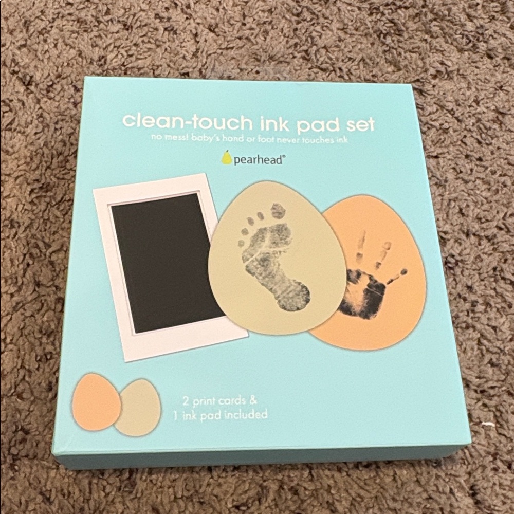 Pearhead Baby Ink Pad Set - Light Blue and Orange